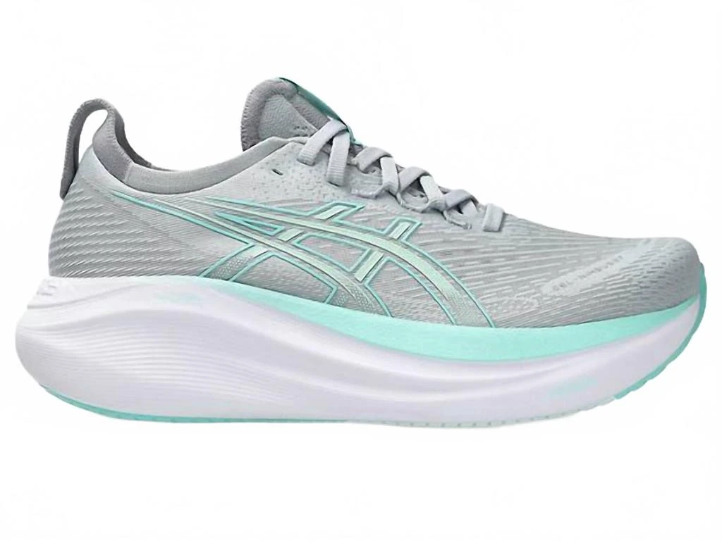 Asics Women
s Gel Nimbus 27 Shoe - Standard In Piedmont Grey/illuminate Mint