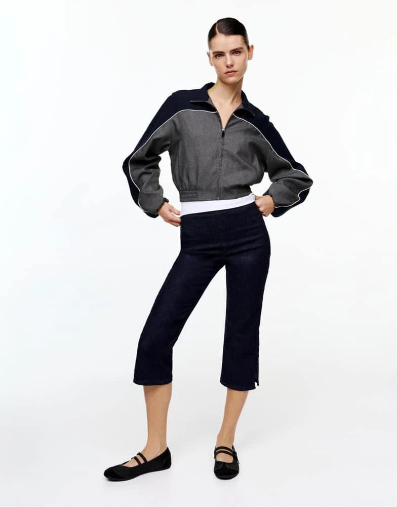 Pull&Bear Pull&Bear Combined panel jacket in pale grey