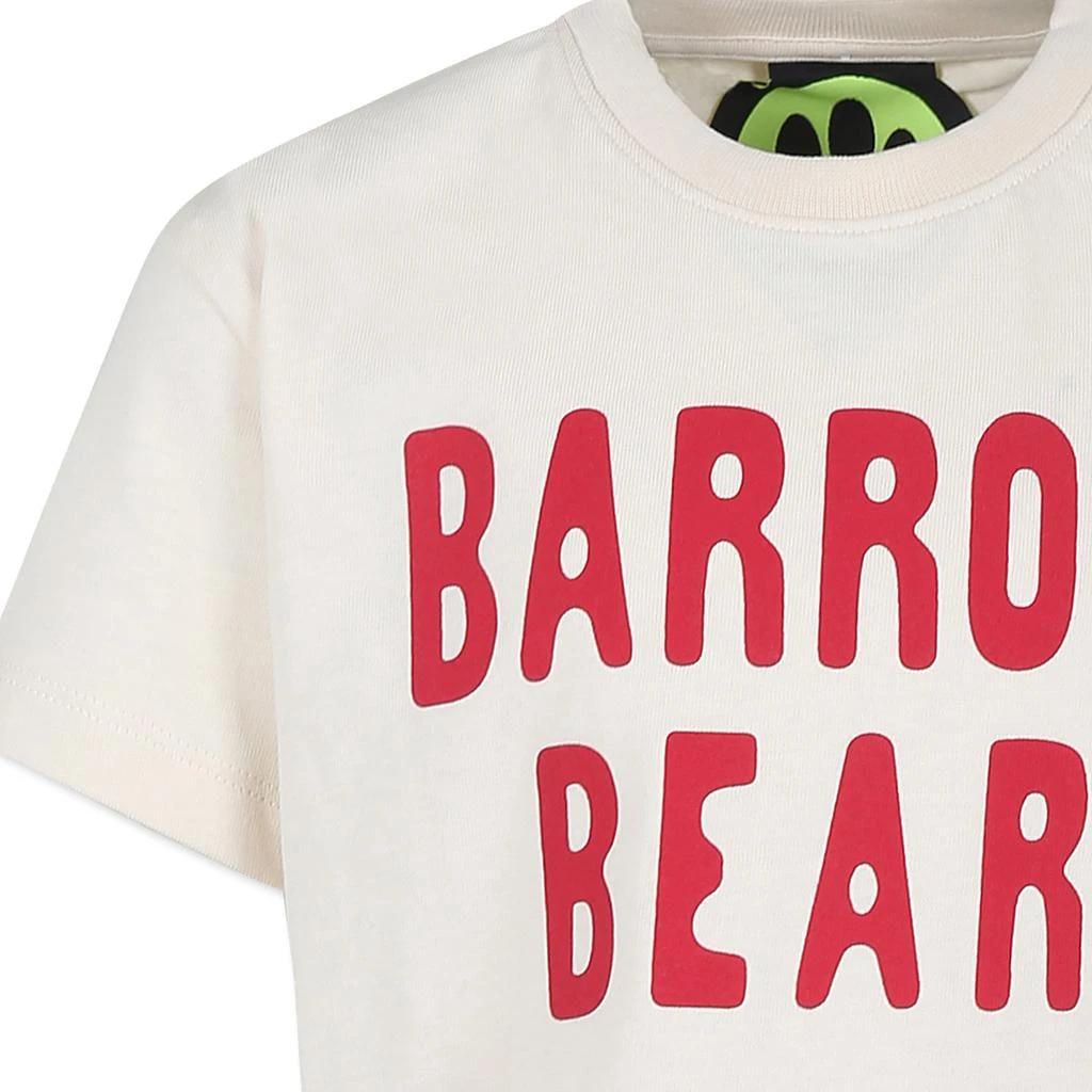 BARROW Ivory T-shirt For Kids With Logo And Bear 3