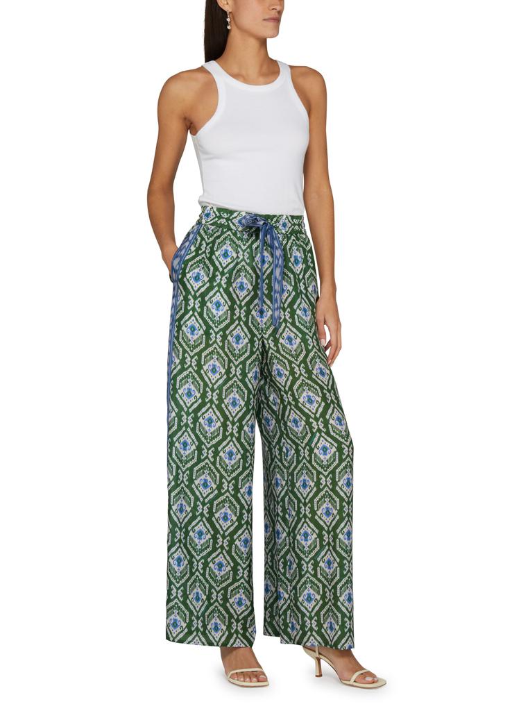 ZIMMERMANN Wylie Relaxed Pant ワイリー リラックスパンツ Zimmermann - Blue and Green Wylie Relaxed Pant | Mitchell Stores