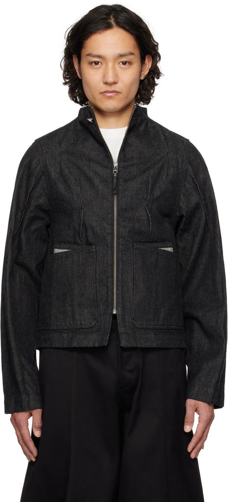 ADER error Black Pintuck Denim Jacket