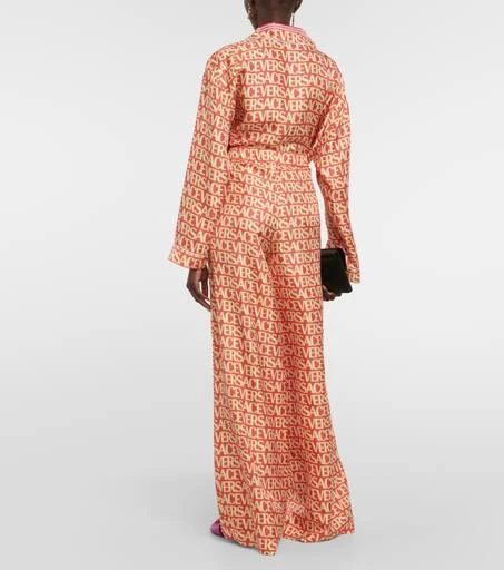 Versace Logo wide-leg silk pants 3