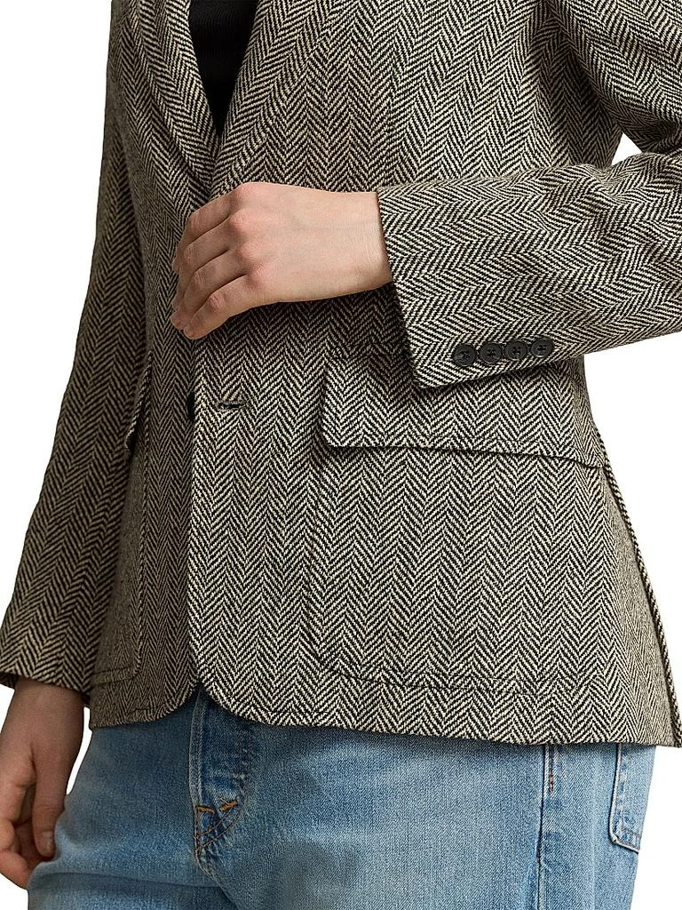 Ralph Lauren Linen-Blend Herringbone Single-Breasted Blazer 6