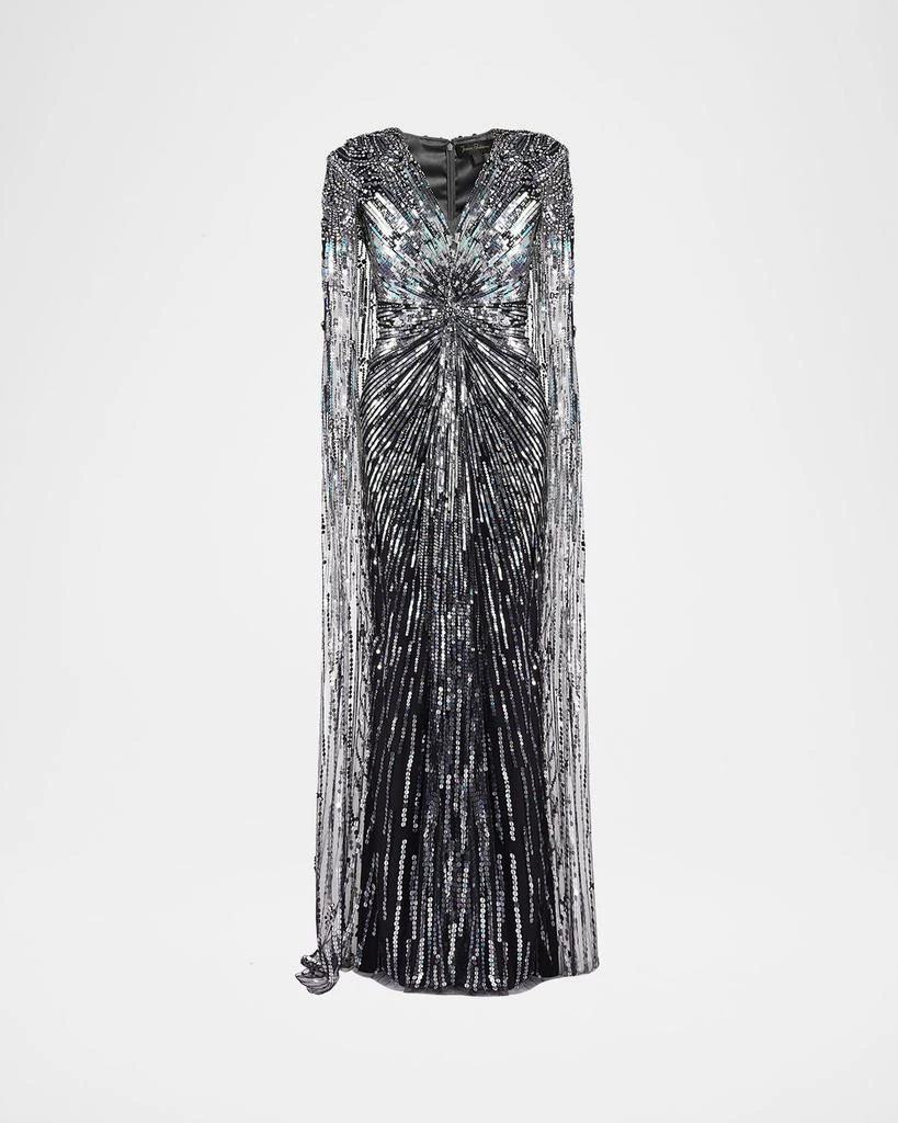 Jenny Packham Gold Rush Embellished Cape Gown 1