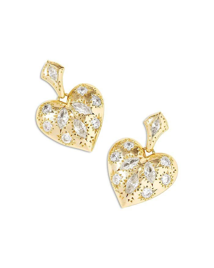 Kendra Scott Holland 14K Gold Plated Mixed Cut Stone Heart Drop Earrings