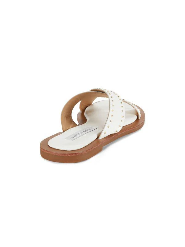 Saks Fifth Avenue Studded Crisscross Leather Flat Sandals 3