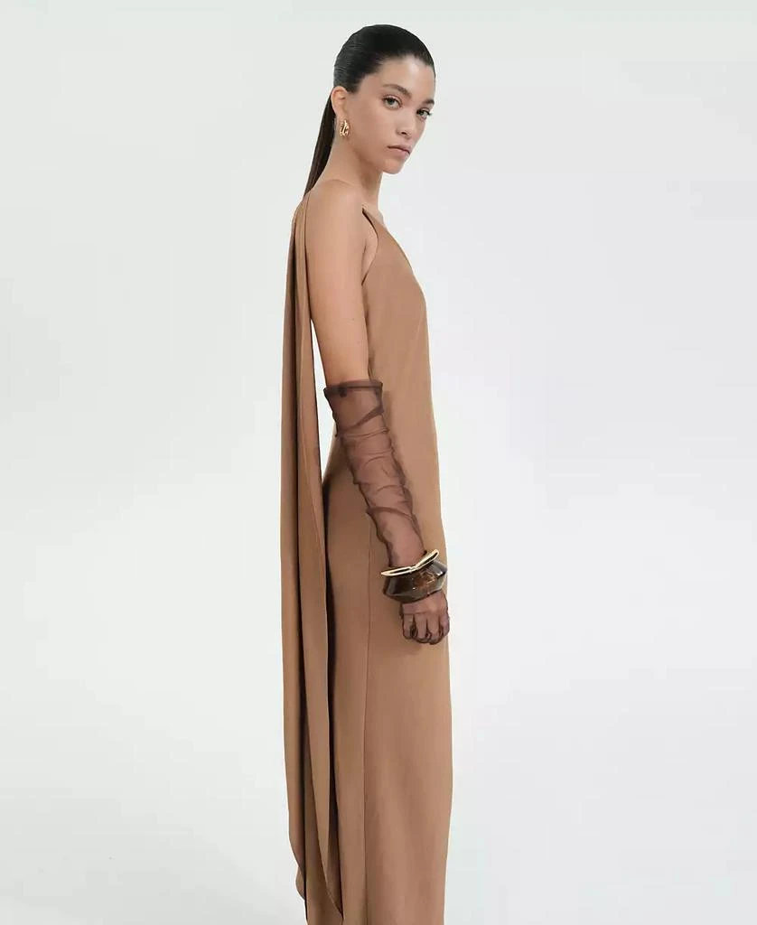 Mango Women's Long Asymmetrical Cape Dress 3