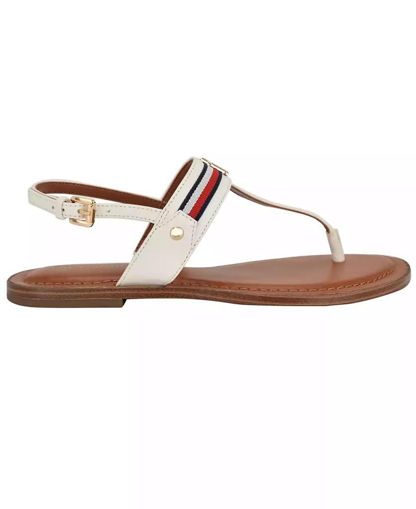 Tommy Hilfiger Women's Gabry Signature Stripe T-Strap Flat Sandals