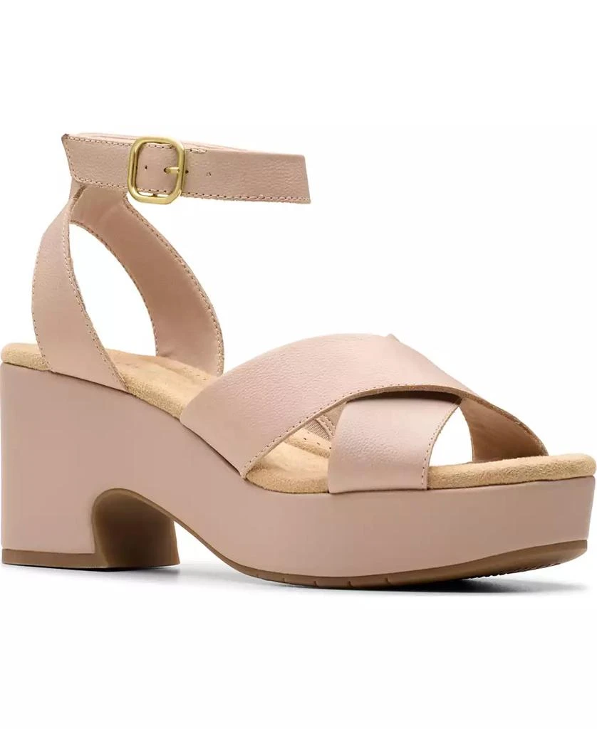 Clarks Nerisa Leather Arch Support Wedge Sandals 1