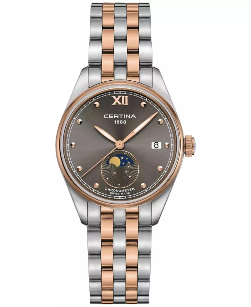 Certina Women's Swiss DS-8 Moon Phase Two-Tone Stainless Steel Bracelet Watch 33mm 1