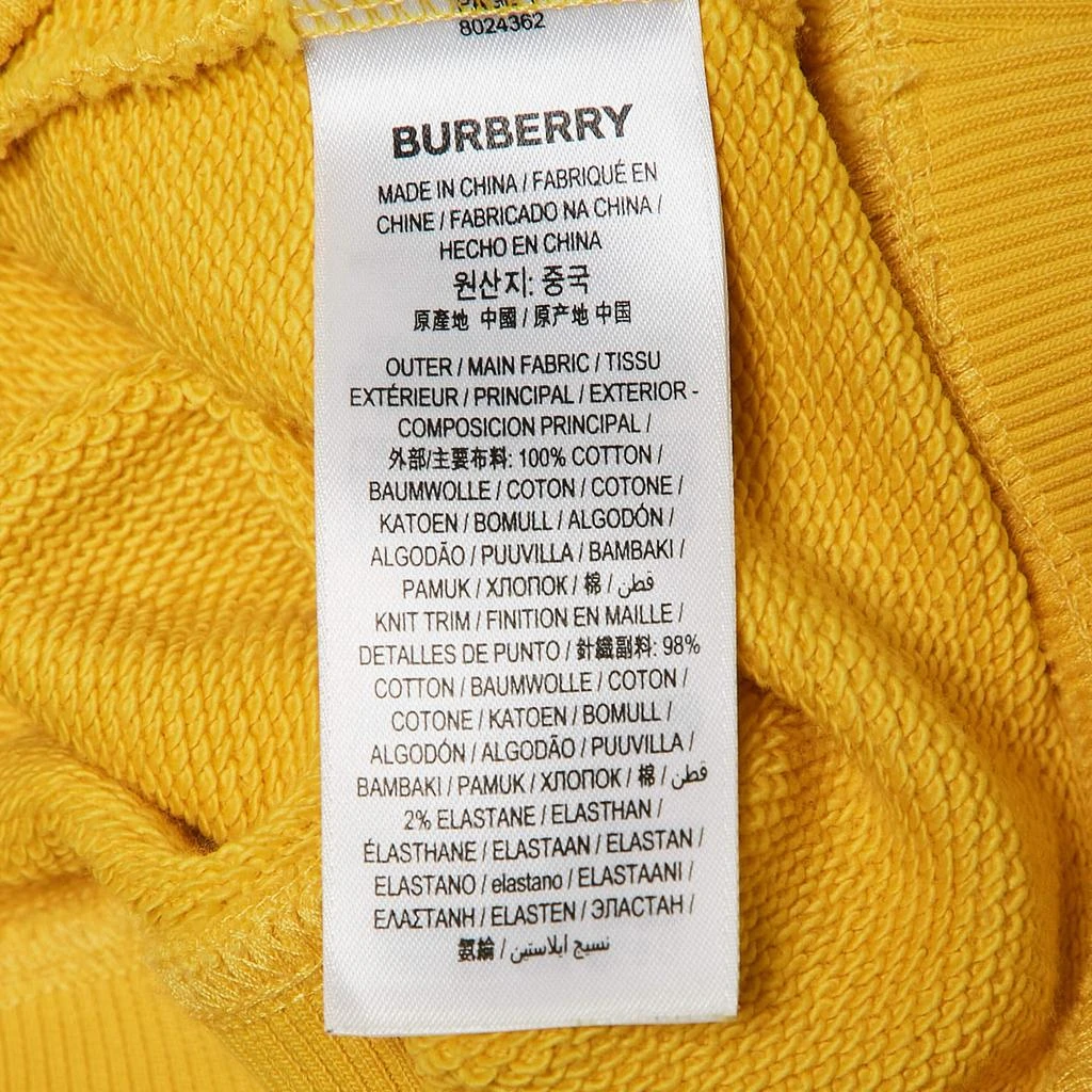 Burberry Burberry Yellow Logo Emboss Print Cotton Robson Hooded Sweatshirt L 8