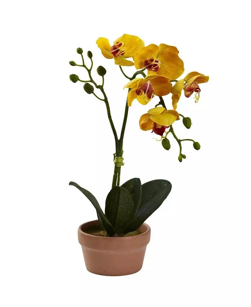 Slickblue Phalaenopsis with Clay Vase - Set of 4 Elegant Artificial Orchids for Home Decor 3
