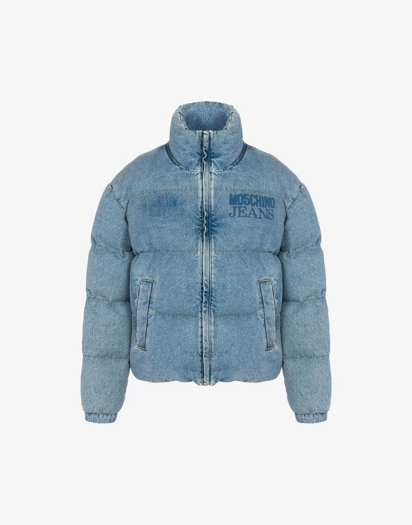 Moschino Jeans Denim Puffer Jacket With Smart Codes 1