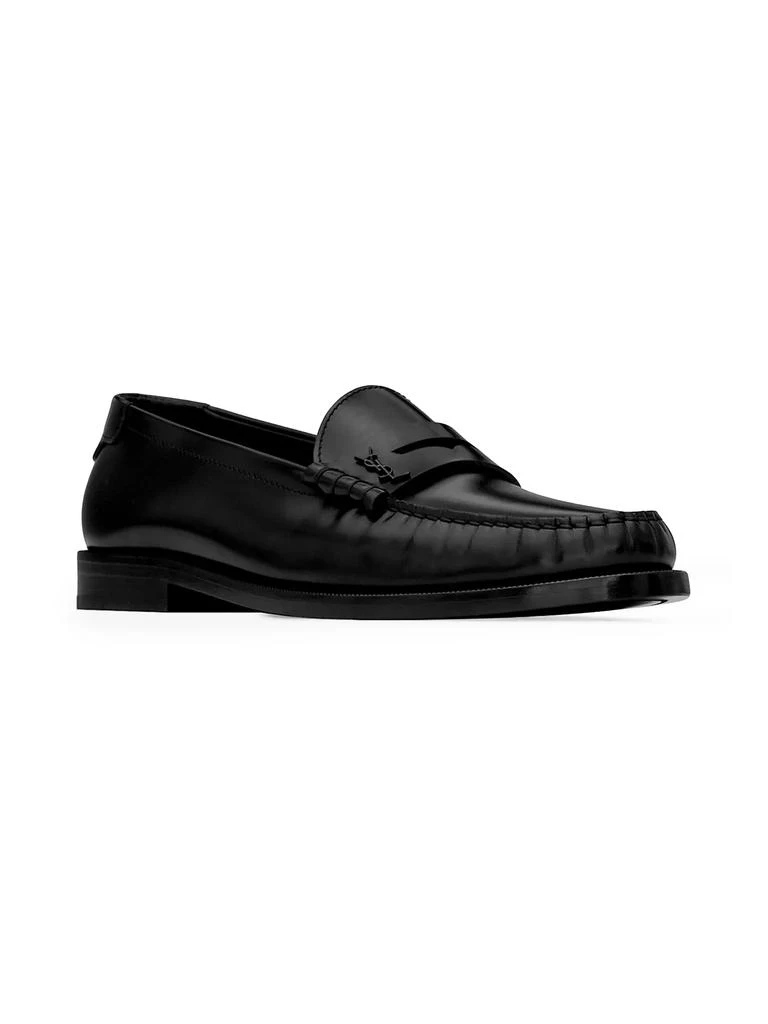 Yves Saint Laurent Le Loafers Penny Slippers In Glazed Leather 2