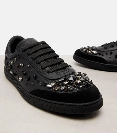 Dolce 
Gabbana Saint Tropez Light embellished leather sneakers 5