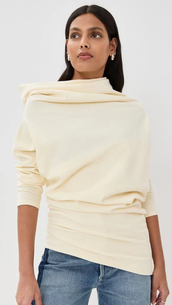 AWAKE MODE Jersey Cowl Neck Draped Top 1