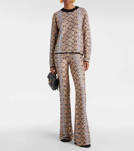 Balmain Snake-print flared pants 6