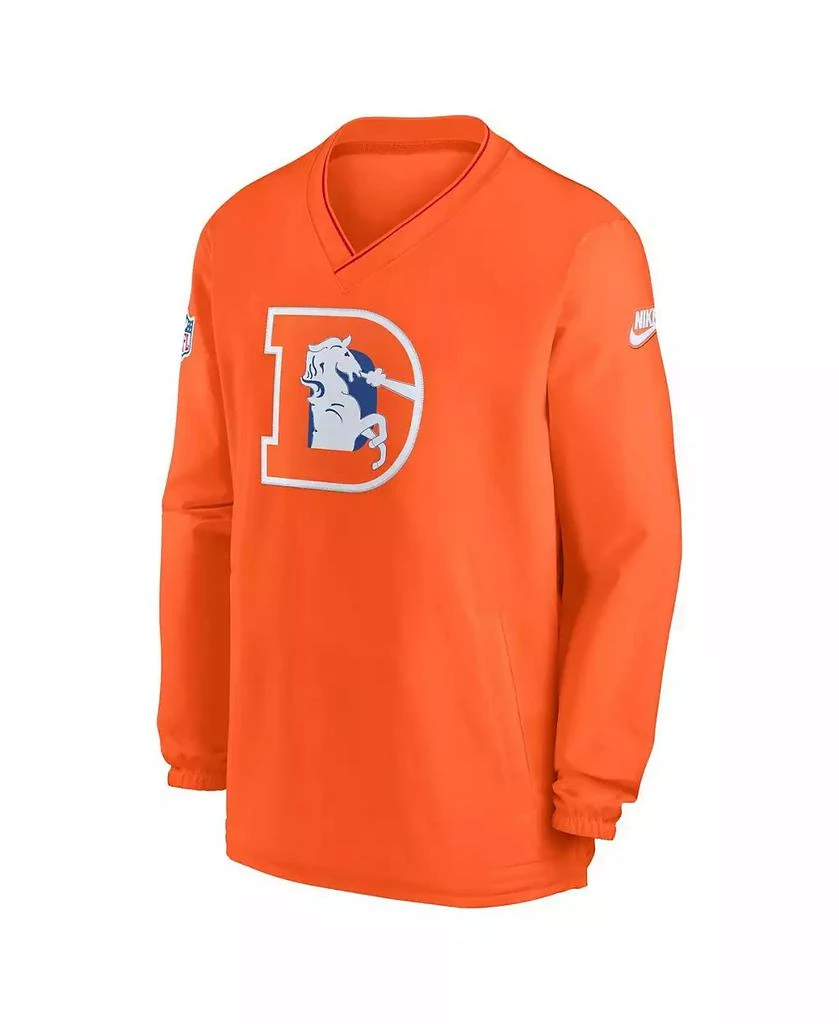 NIKE Men's Orange Denver Broncos Throwback Logo Long-Sleeve V-Neck Windshirt 2