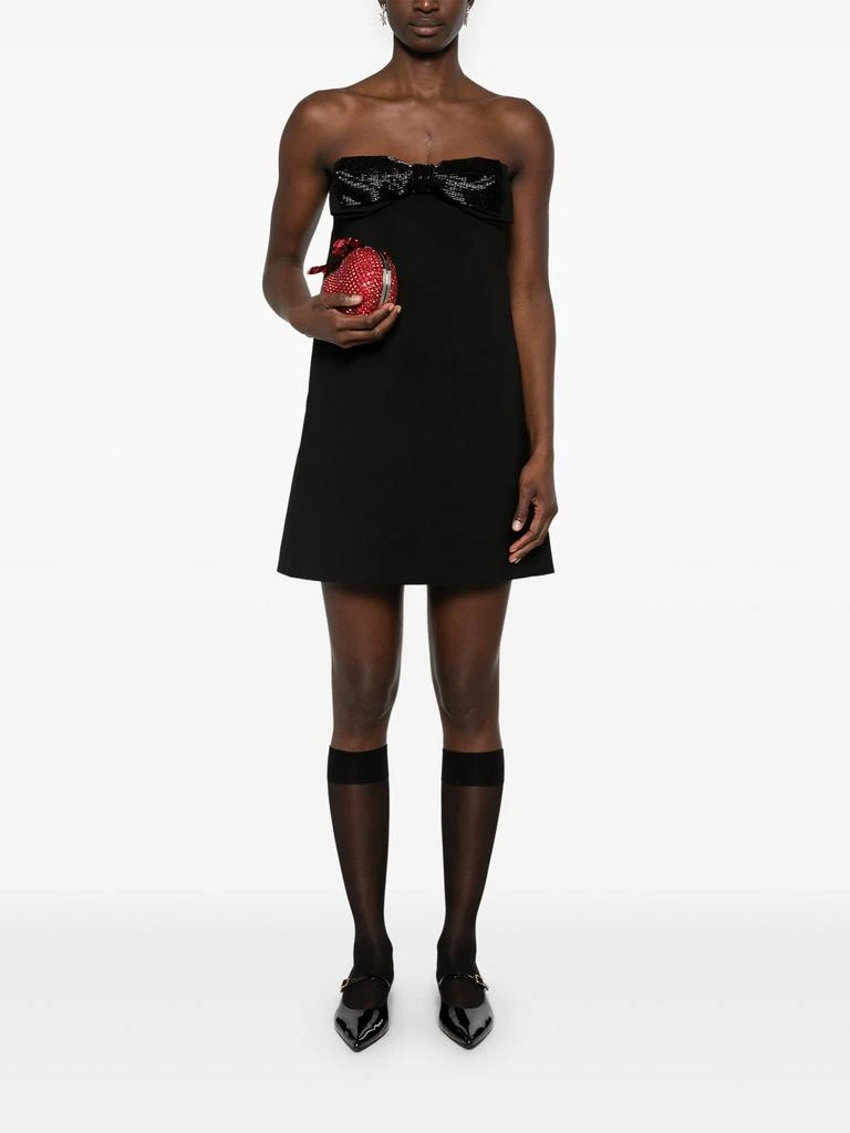 Self Portrait BLACK CREPE BANDEAU MINI DRESS 5