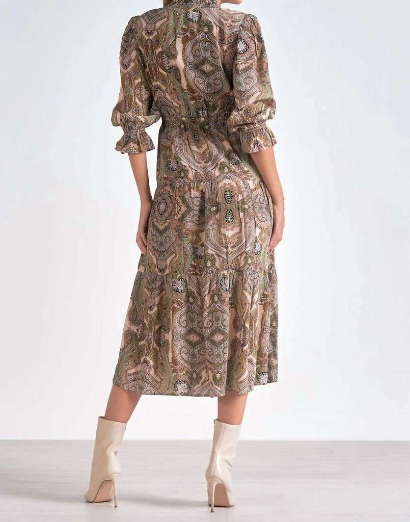 Elan Elan - Three-quarter Sleeve Midi Dress 3