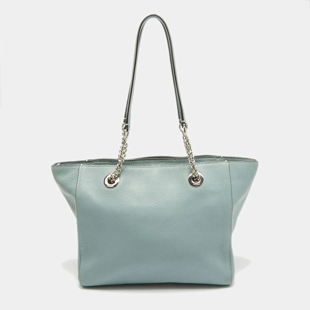 Coach Coach Light Blue Leather Turnlock Chain Tote 4