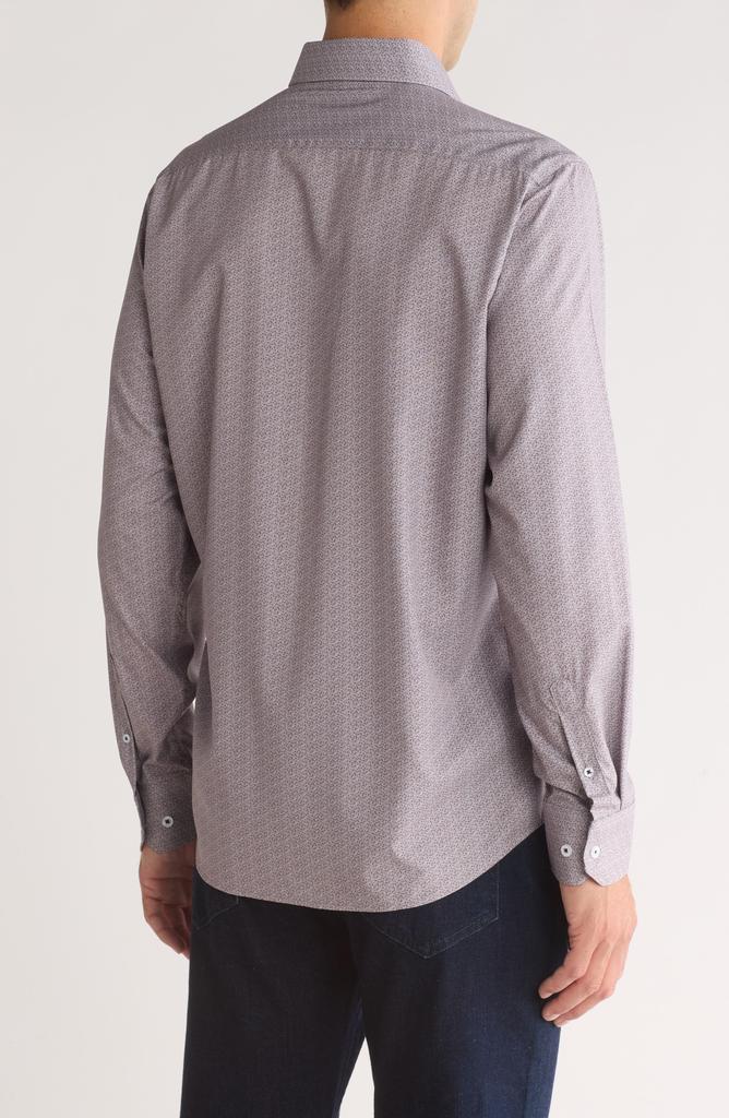 TR Premium Ditsy Print Stretch Button-Up Shirt