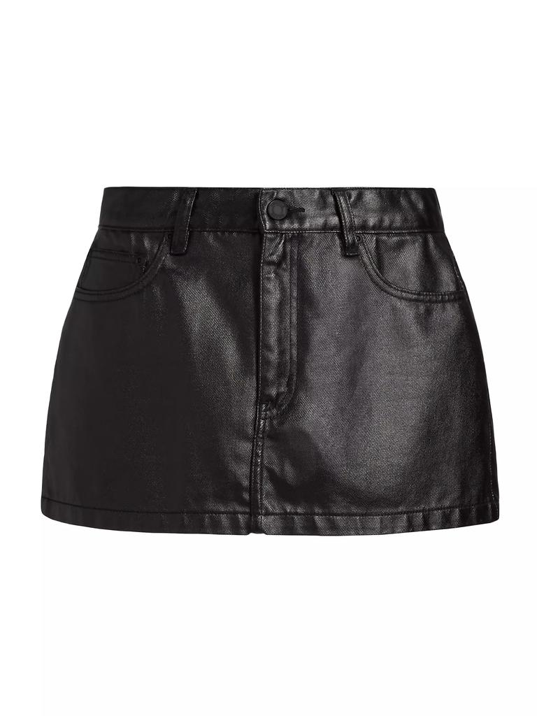 Purple Brand Faux Leather Miniskirt