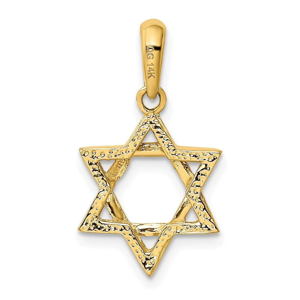 Diamond2Deal 14k Yellow Gold Star of David Pendant 3