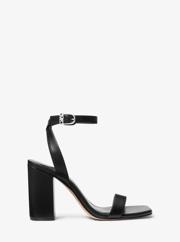 Michael Kors Merriam Leather Block Heel Sandal