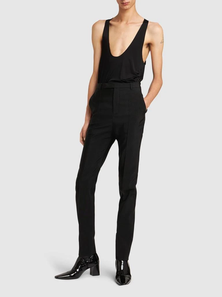 SAINT LAURENT High Waist Wool Blend Pants 1