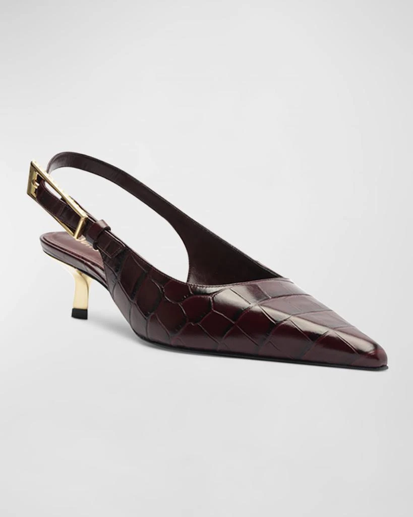 Schutz Ciara Croco Slingback Pumps 2