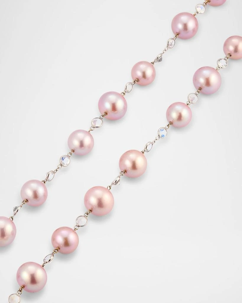 BELPEARL 18K White Gold Freshwater Pearl and Moonstone Necklace, 42"L 3