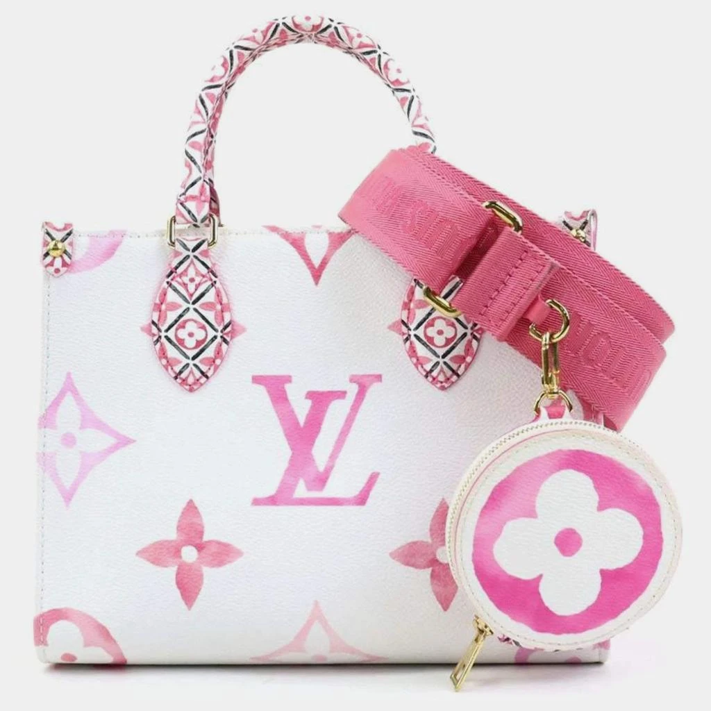 Louis Vuitton Louis Vuitton White/Pink Leather By The Pool OnTheGo PM Handbag 1