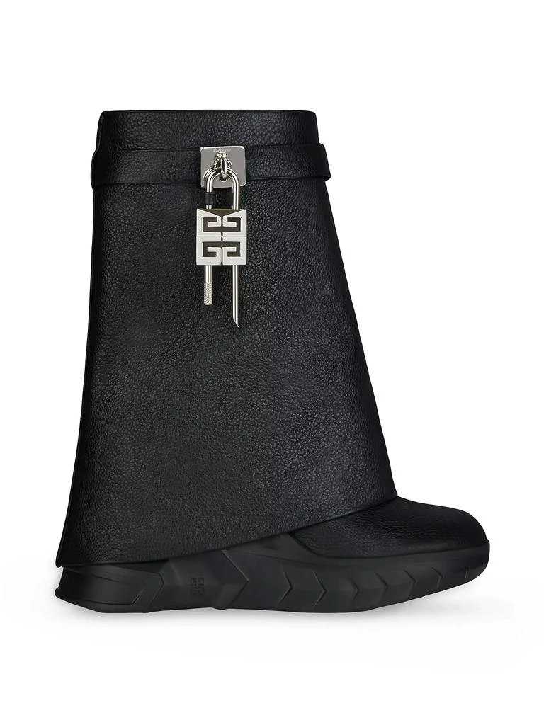 Givenchy Shark Lock Biker Ankle Boots in Grained Leather 1