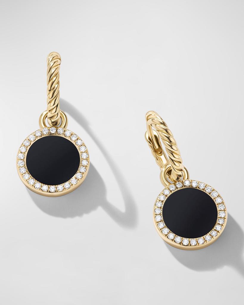 David Yurman DY Elements Drop Earrings with Gemstone and Diamonds in 18K Gold, 11mm, 0.9"L