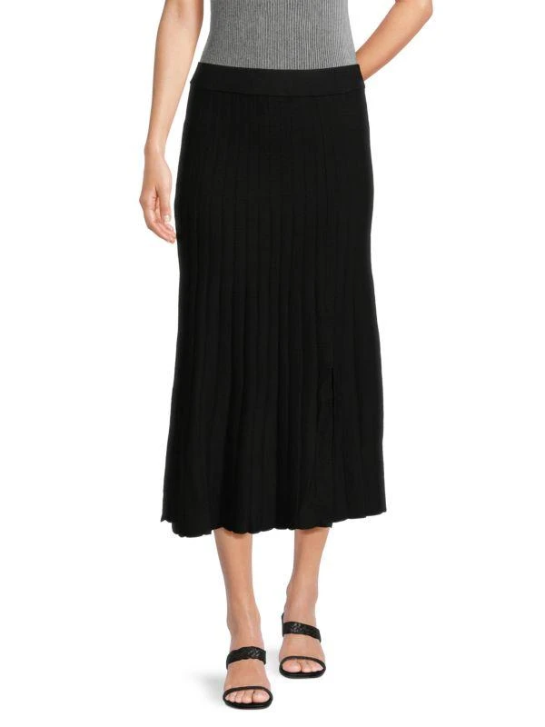 Saks Fifth Avenue Pleated Midi A-Line Skirt 1