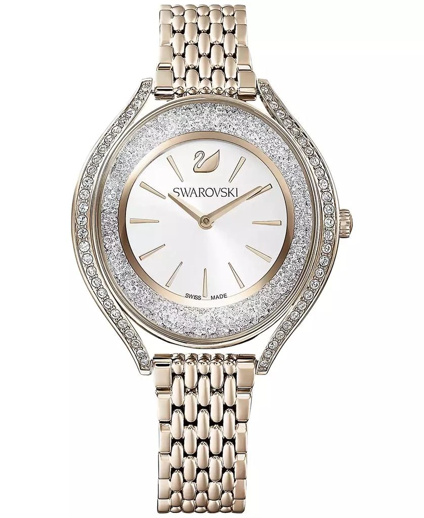 Swarovski Women's Swiss Crystalline Aura Gold-Tone Stainless Steel PVD Bracelet Watch 35mm 1