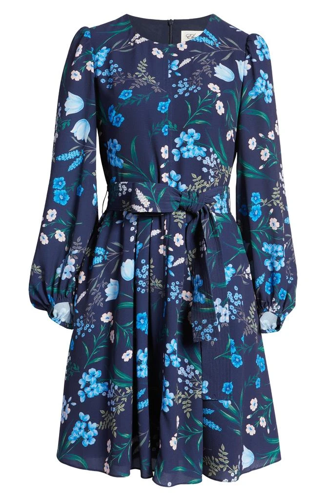 Eliza J Floral Print Long Sleeve A-Line Dress 5