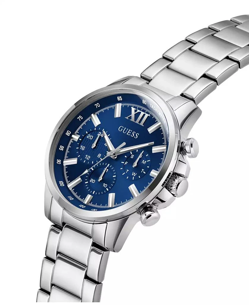 GUESS Men's Multifunction Silver Tone Stainless Steel Watch, 44mm 4