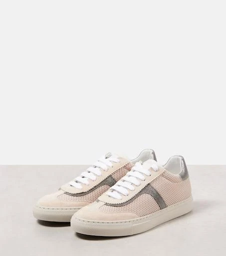 Brunello Cucinelli Monili suede and mesh sneakers 4