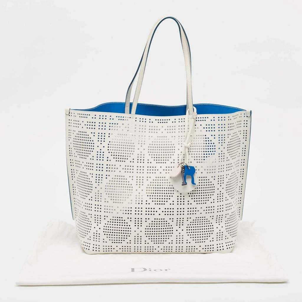 Dior Dior White Cannage Perforated Leather Dioriva Tote 10