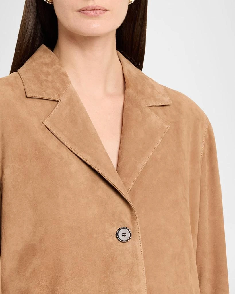 Arma Jolie Single-Breasted Goatskin Suede Blazer 5