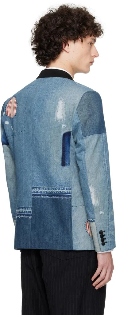 Junya Watanabe Blue Patchwork Denim Blazer 3