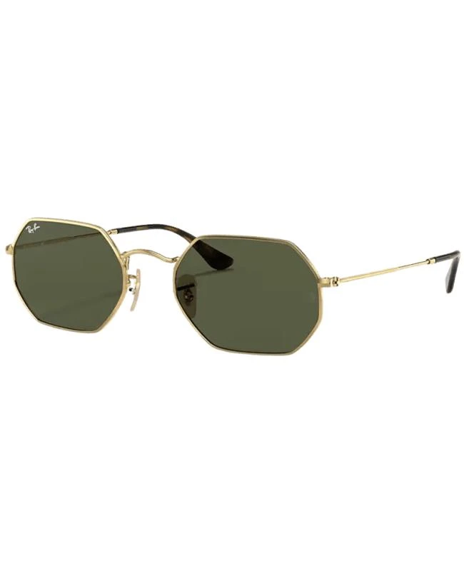 Ray-Ban Ray-Ban Gold Octagonal Metal Green Unisex Sunglasses RB3556N 001 53 1