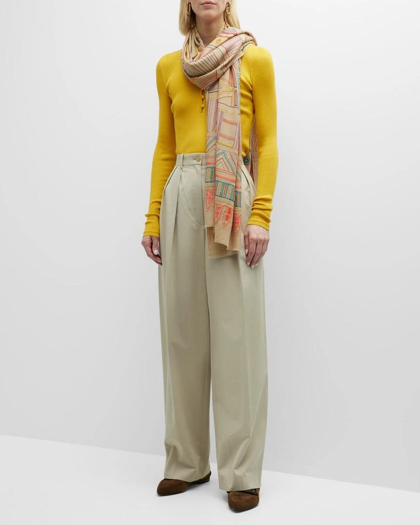 Janavi Bohemian City Merino Wool-Silk Scarf 3