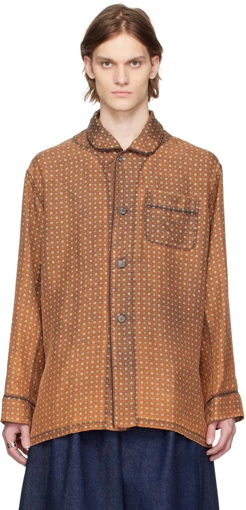 MAISON MARGIELA Orange Tie Print Shirt 1