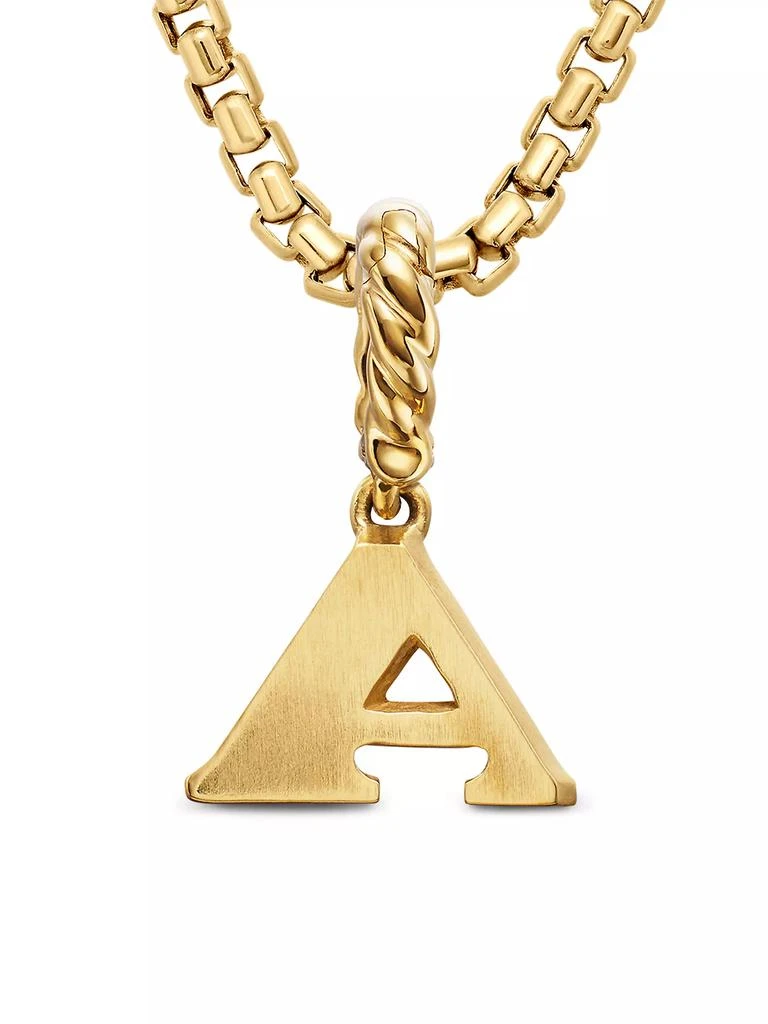 David Yurman Pavé Initial Pendant in 18K Yellow Gold 6