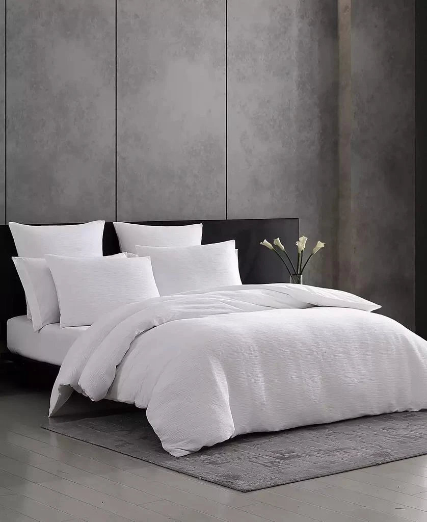 Vera Wang Solid Textured Pleats 3-Pc. Duvet Cover Set 1