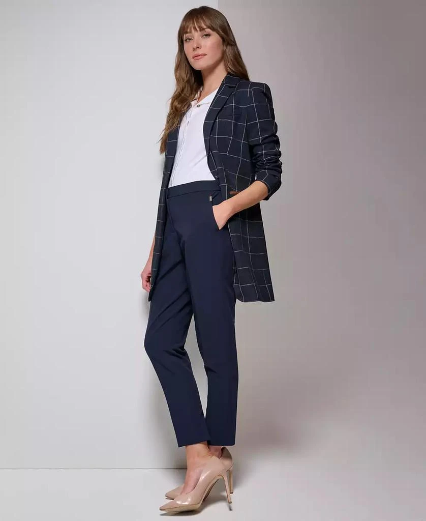 Tommy Hilfiger Women's Windowpane One-Button Blazer 4