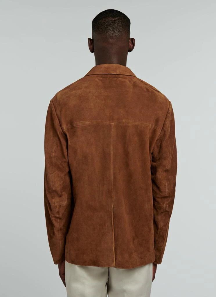 Fursac Fursac - Veste Blazer En Chèvre Velours Camel - Cognac 4